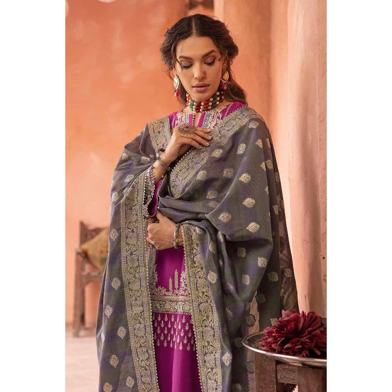 Embroidered Lawn Unstitched Suit with Jacquard Dupatta FE-32112 3PC