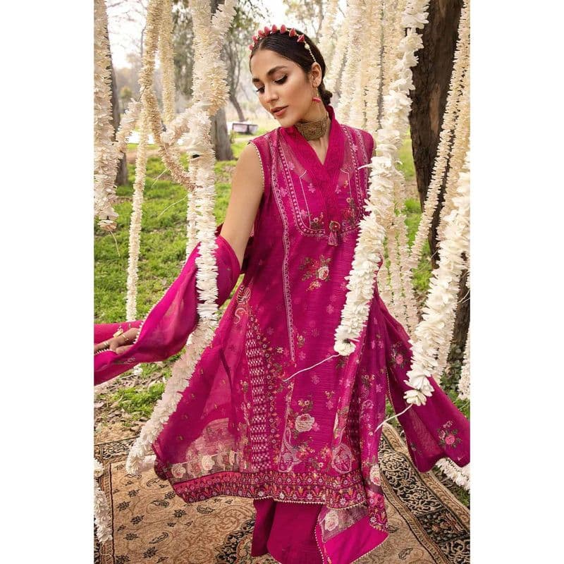 Embroidered Jacquard Printed Unstitched Suit with Embroidered Stripe Dupatta FE-32026 3PC