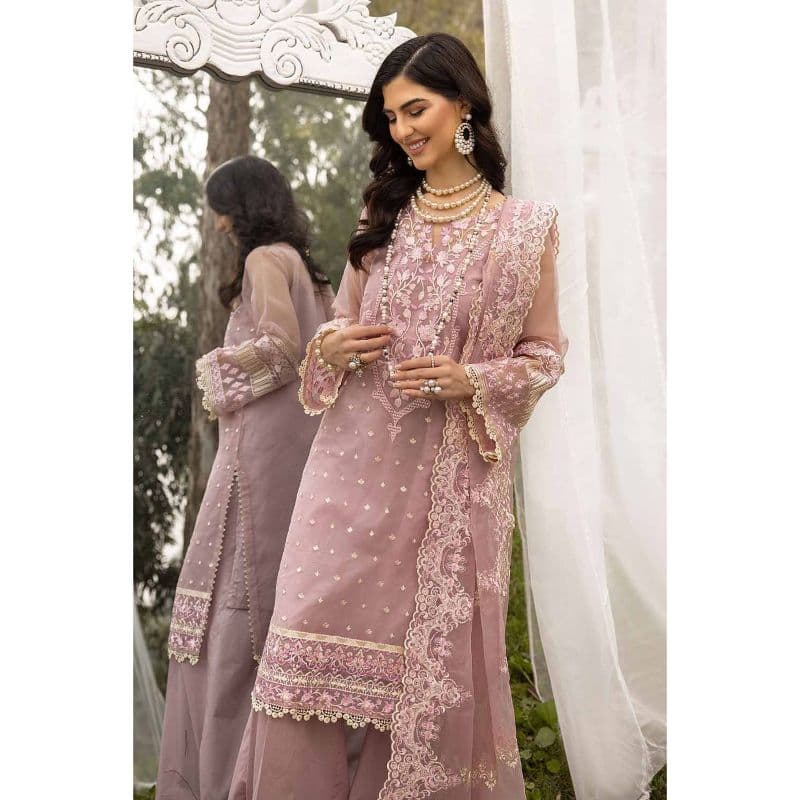 Embroidered Organza Ustitched Suit with Embroidered Organza Dupatta FE-32011 3PC