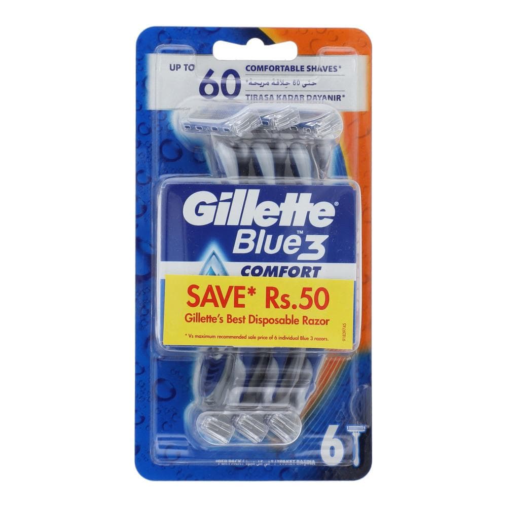 Gillette Blue 3 Shaving Razor Bag of 6