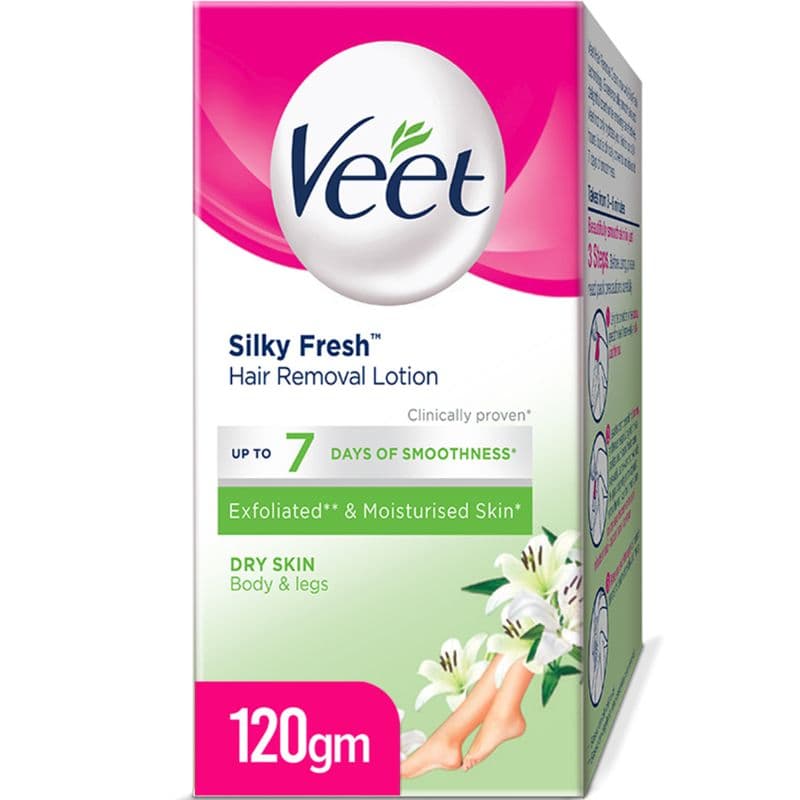 Veet Silky Fresh Hair Removal Lotion Dry Skin 120g