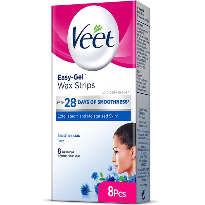 Veet Face Wax Strips For Senstive Skin 8 Strips