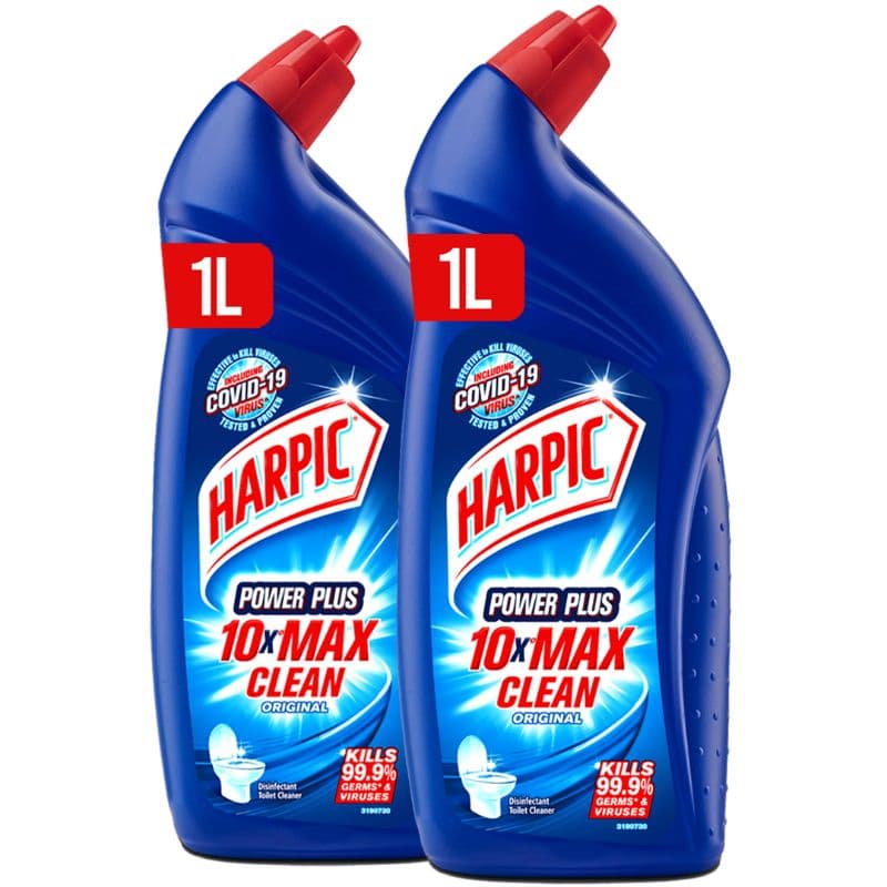 Harpic Toilet Cleaner Powerful 10x Max Cleaning Original 1L - Pack of 2