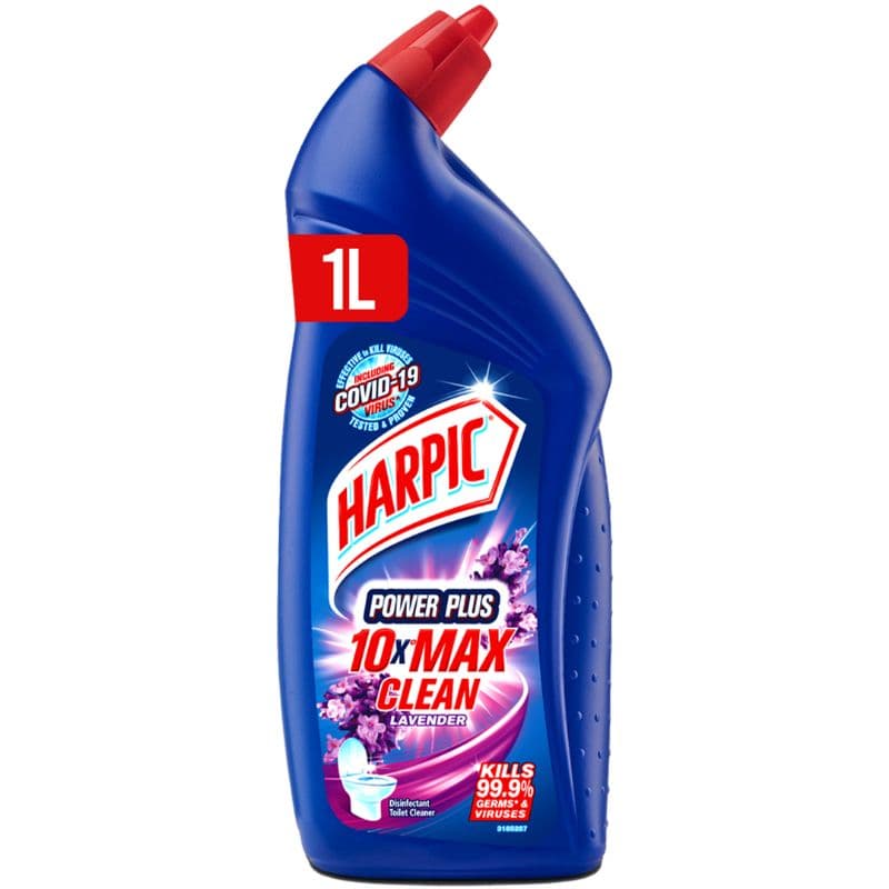 Harpic Toilet Cleaner Powerful 10x Max Cleaning Lavender 1ltr