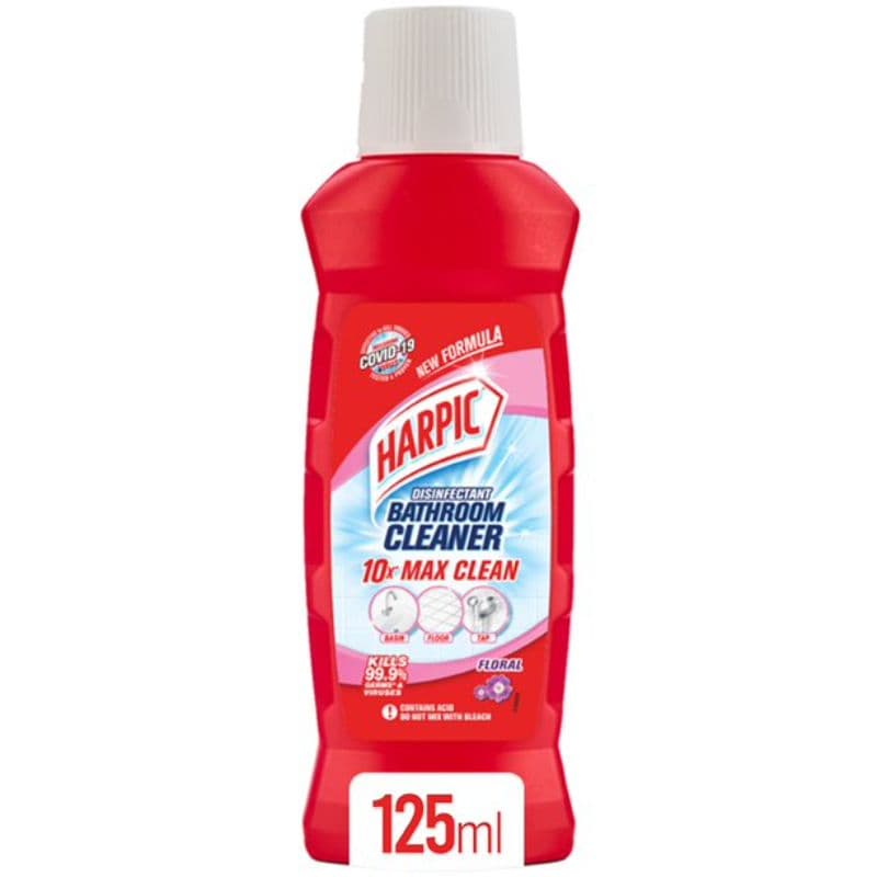Harpic Bathroom Cleaner Stain Removal 10x Better Cleaning Floral 125ml