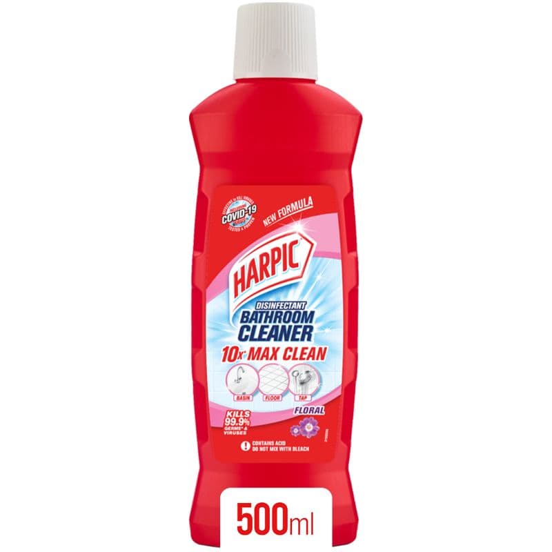 Harpic Bathroom Cleaner Stain Removal 10x Better Cleaning Floral 500ml