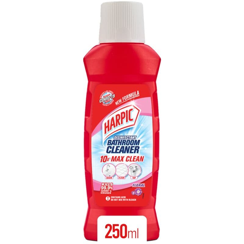 Harpic Bathroom Cleaner Stain Removal 10x Better Cleaning Floral 250ml