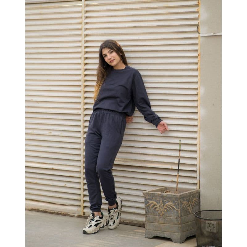 Zettrobe Basic Terry Co-ord Bottom Charcoal Grey