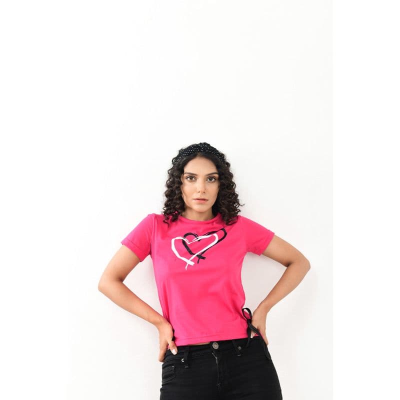 Zettrobe Heart Print Cross Bow Tee Shirt
