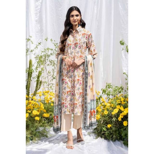 Ideas Printed Unstitched Lawn Suit CL-32520 3PC
