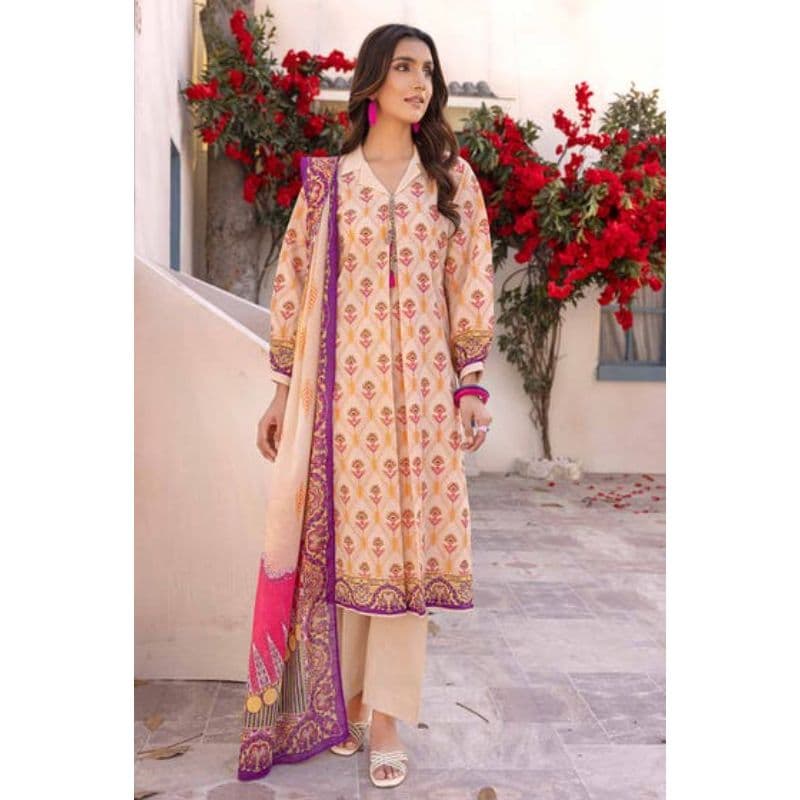 Ideas Printed Unstitched Lawn Suit CL-32082B 3PC