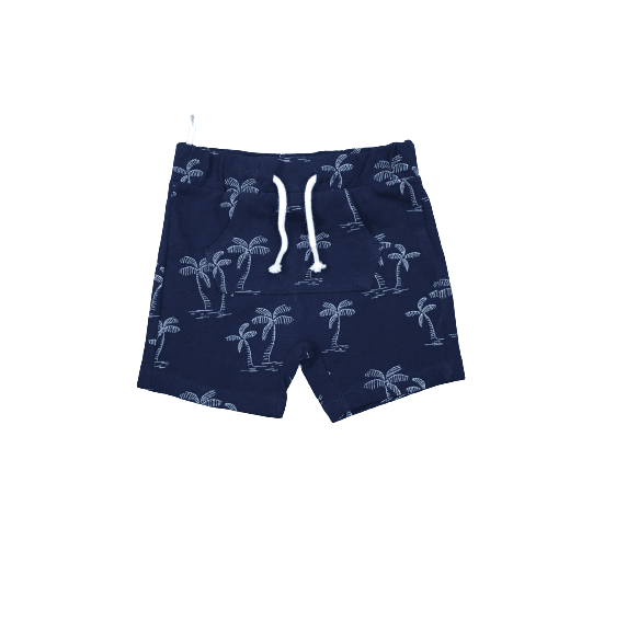 Kids Creation Navy Blue Front Pocket Printed Short