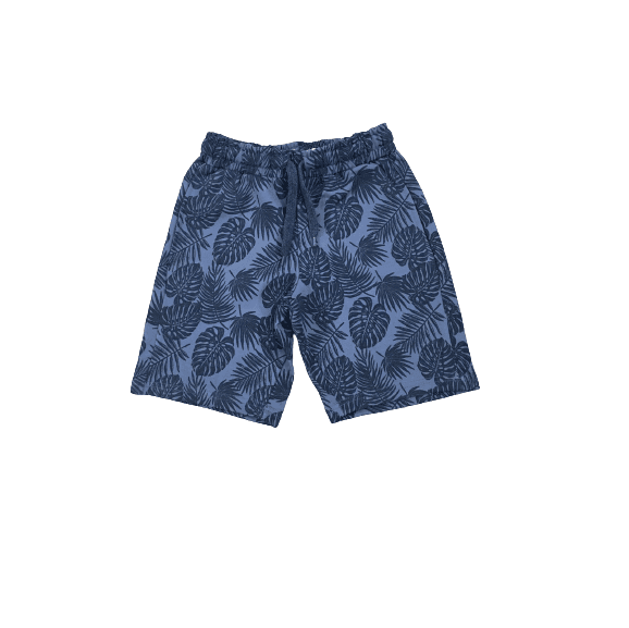 Kids Creation Blue Leaf Printed Shorts