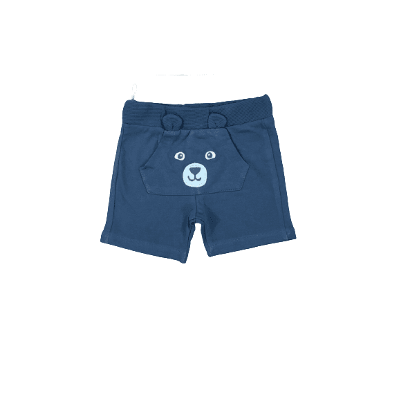 Kids Creation Aqua Blue Bear Pocket Short For Kids