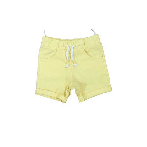 Kids Creations Lemon Yellow Branded Short For Kids