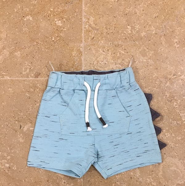 Kids Creations Blue Texture Dino Short For Kids