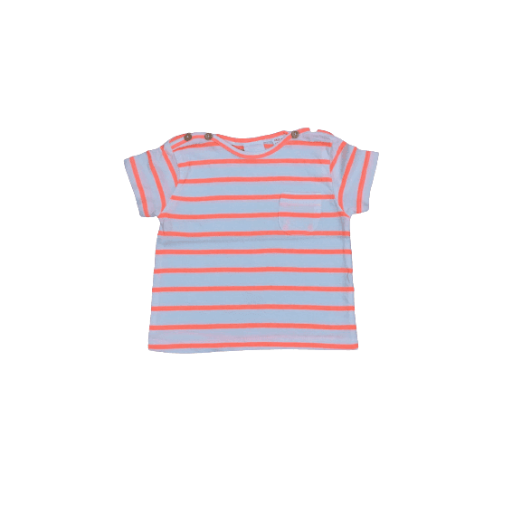 Kids Creations Orange White Stripe Zara Branded T-Shirt