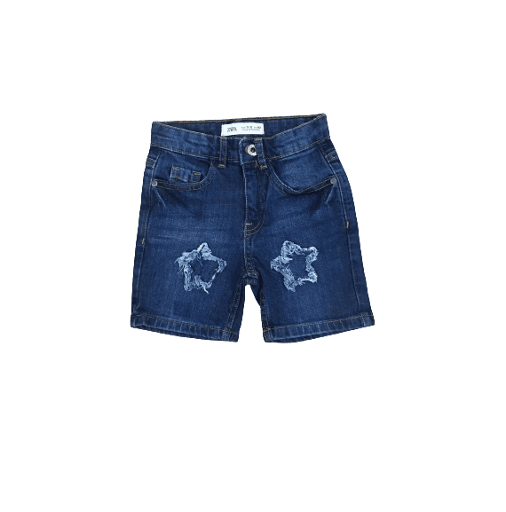 Kids Creations Zara Branded Denim Embroidered Short
