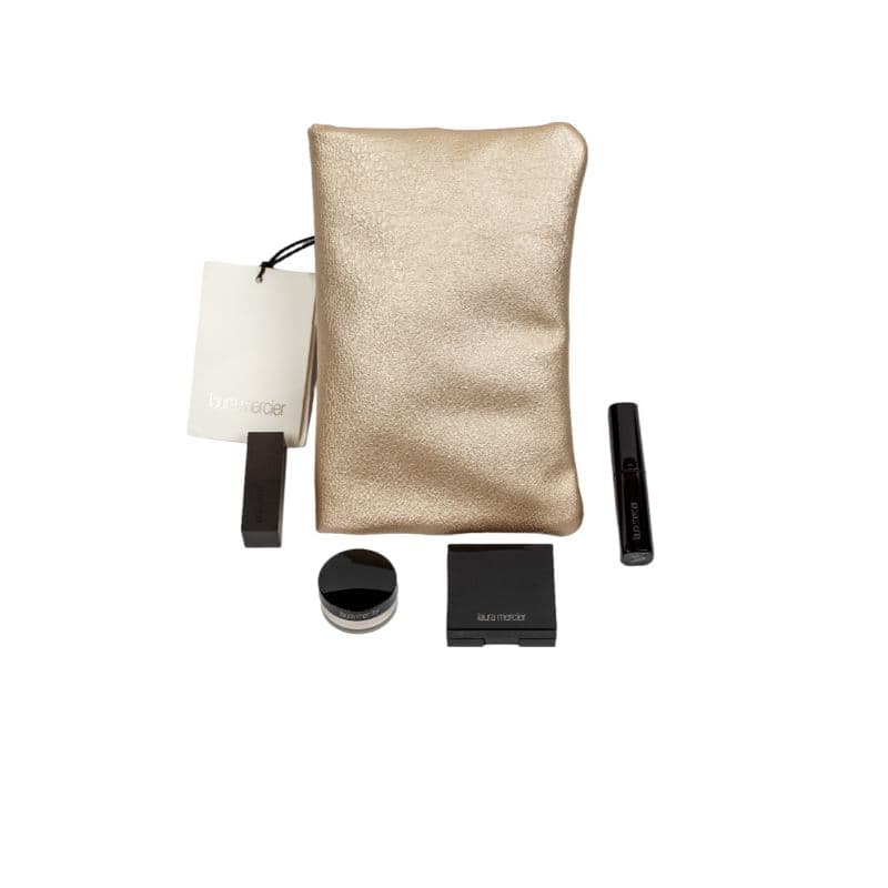 Laura Mercier Golden Bag With 4 Travel Size Products