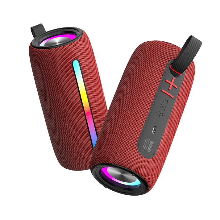 YOLO Pulse Portable Bluetooth Speaker Crimson