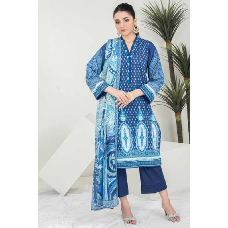 Ideas Printed Unstitched Lawn Suit RG-32135 3PC