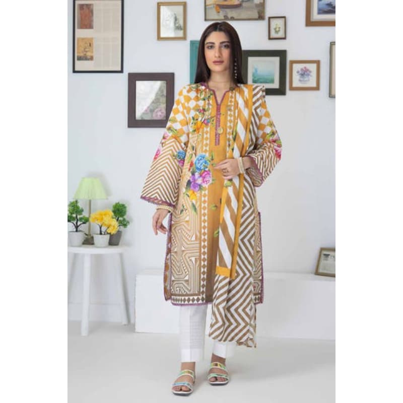 Ideas Printed Unstitched Lawn Suit RG-32139 3PC