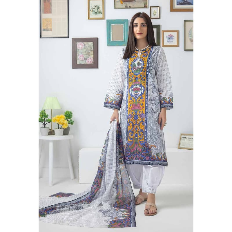 Ideas Printed Unstitched Lawn Suit RG-32140 3PC