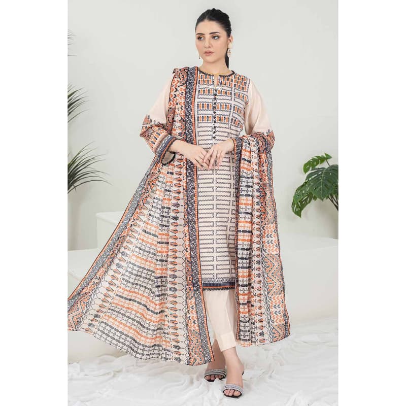 Ideas Printed Unstitched Lawn Suit RG-32141 3PC