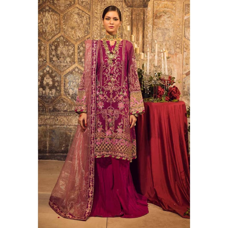 Ideas Sequins Embroidered Khaddi Net Unstitched Suit with Lurex Organza Dupatta and Sequins Embroidered Lace FE-32054 3PC