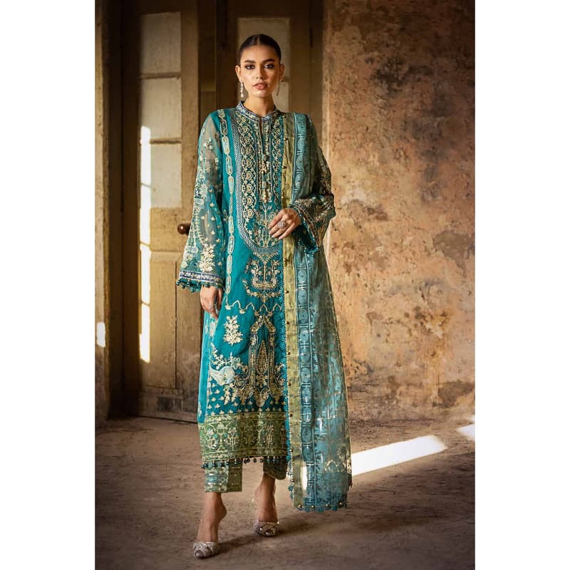 Ideas Sequins Embroidered Organza Unstitched Suit with Lurex Organza Dupatta FE-32069 3PC