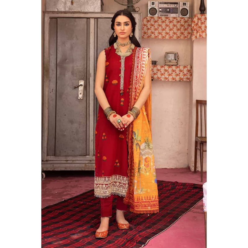 Ideas Embroidered Unstitched Jacquard Suit FE-32035 3PC