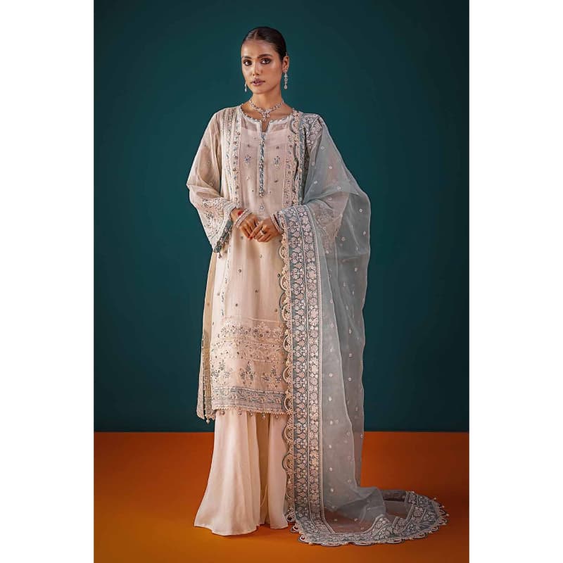 Ideas Embroidered Unstitched Cotton Net Suit PRW-32018 3PC