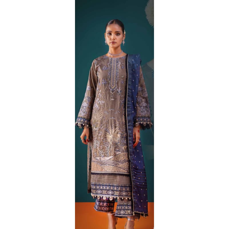 Ideas Embroidered Unstitched Jacquard Suit PRW-32004 3PC
