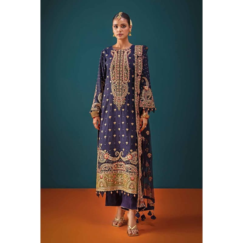 Ideas Embroidered Unstitched Zari Lawn Suit PRW-32028 3PC