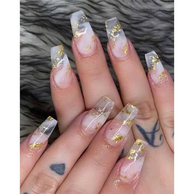 Nail Bear Marble x Foil Nails