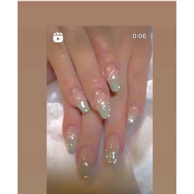 Nail Bears Minty Glitter Nails