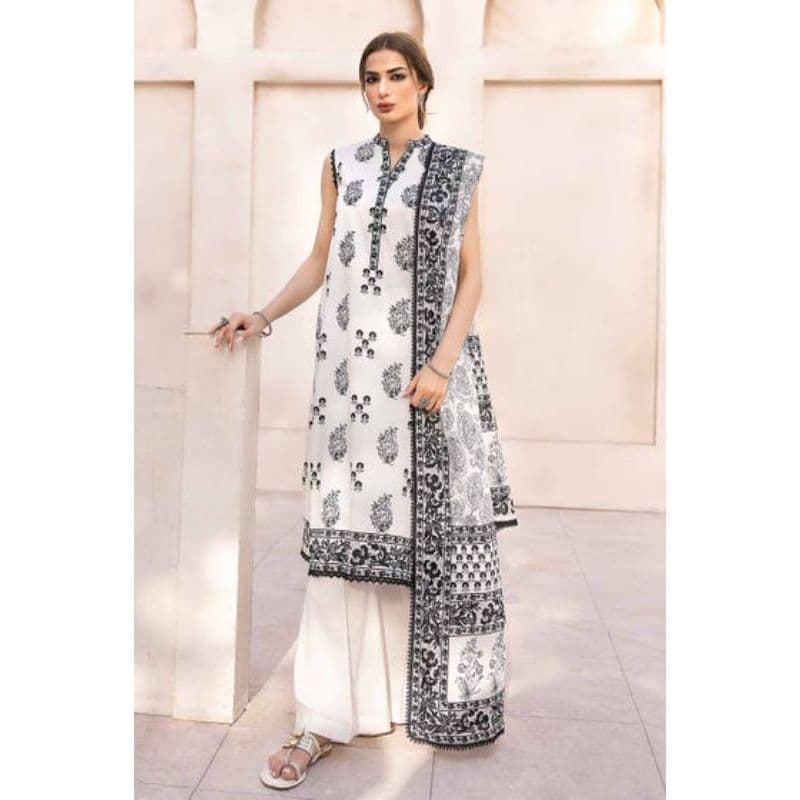 Ideas Printed Unstitched Lawn Suit B-32026 3PC