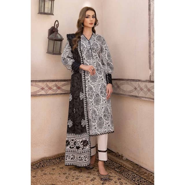 Ideas Printed Unstitched Lawn Suit B-32031 3PC