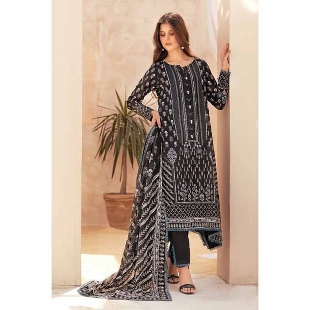 Ideas Printed Unstitched Lawn Suit B-32040 3PC
