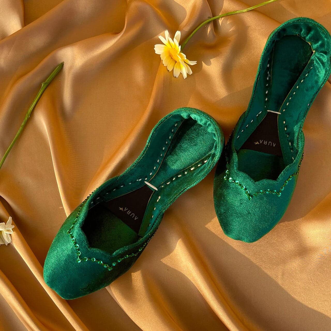 AURA by Aliya Bliss Emerald Green Khussa