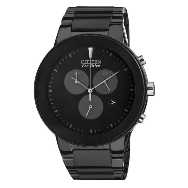 Citizen Gents Eco-Drive Stainless Steel Watch AT2245-57E Black