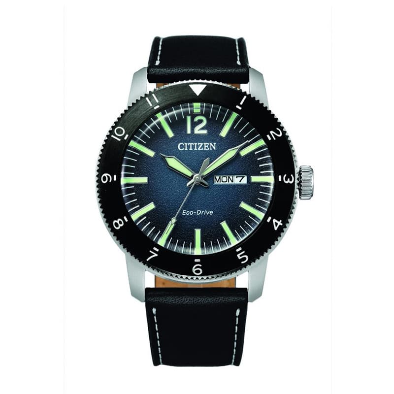Citizen Gents Leather Strap Watch AW0077-19L Blue