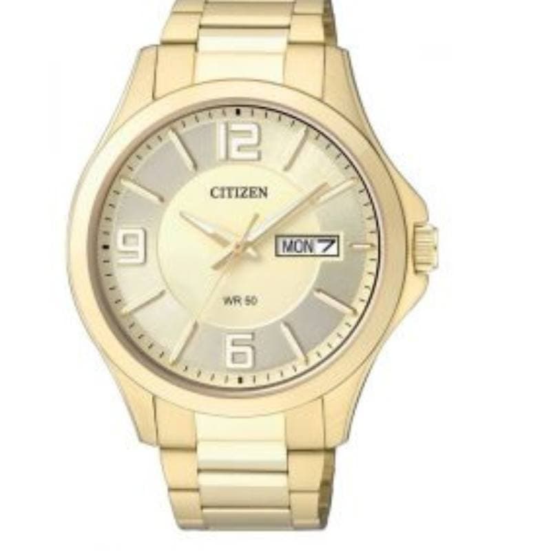 Citizen Gents Quartz Stainless Steel Strap With Gold Plating Watch BF2003-50P Golden