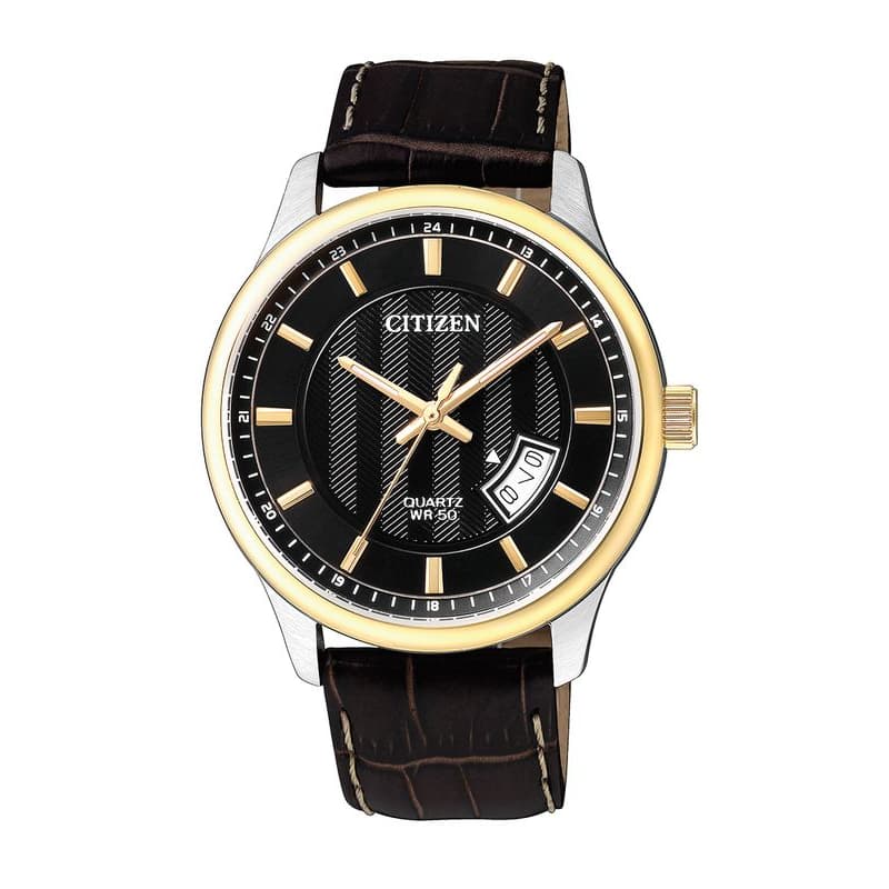 Citizen Gents Quartz Leather Strap Watch BI1054-12E Black