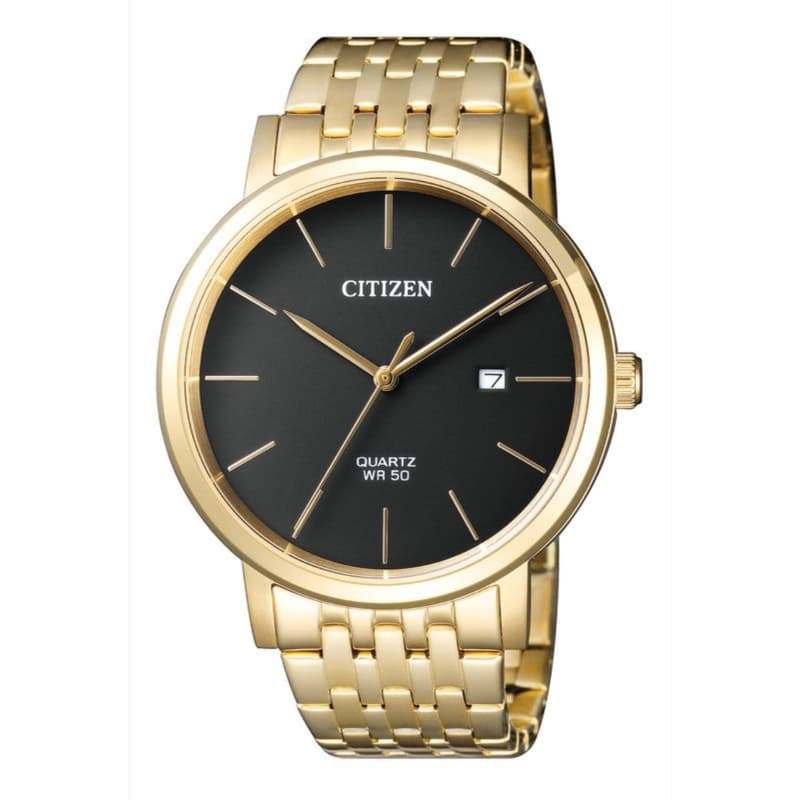 Citizen Stainless Steel with Gold Plating Gents Watch BI5072-51E Black and Gold