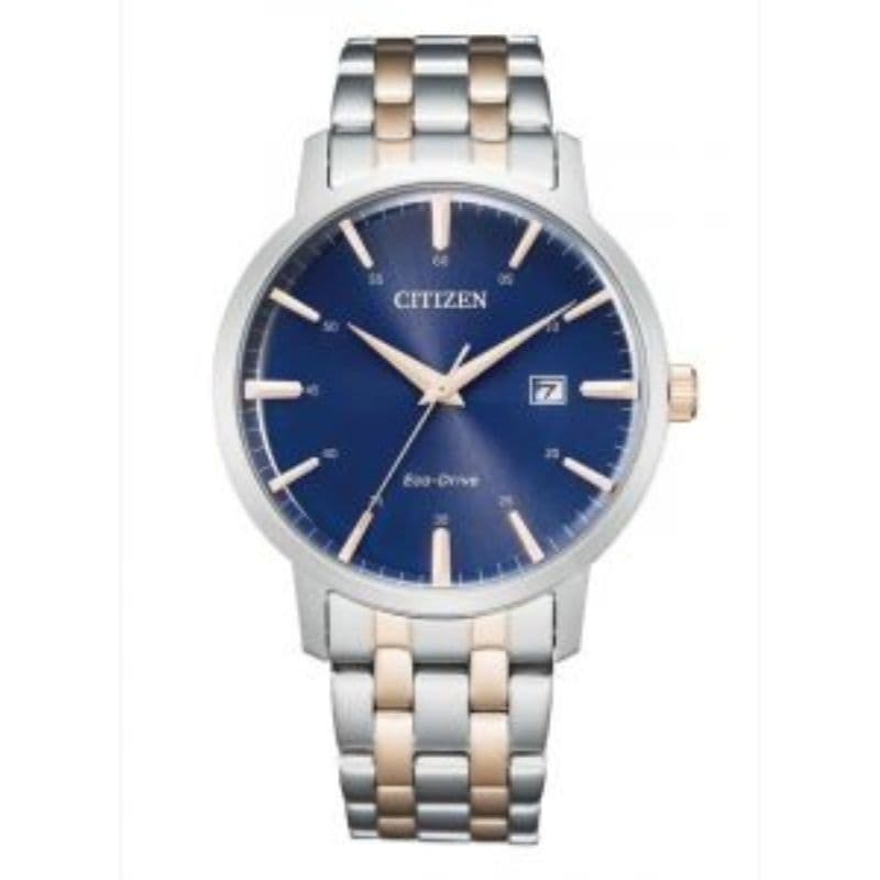 Citizen Stainless Steel With Two-Tone Gold Plating Gents Watch BM7466-81L Steel Blue