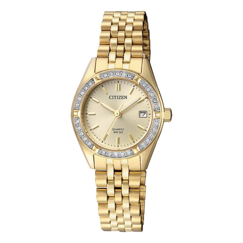 Citizen Ladies Quartz Gold Plated Watch EU6062-50P Golden