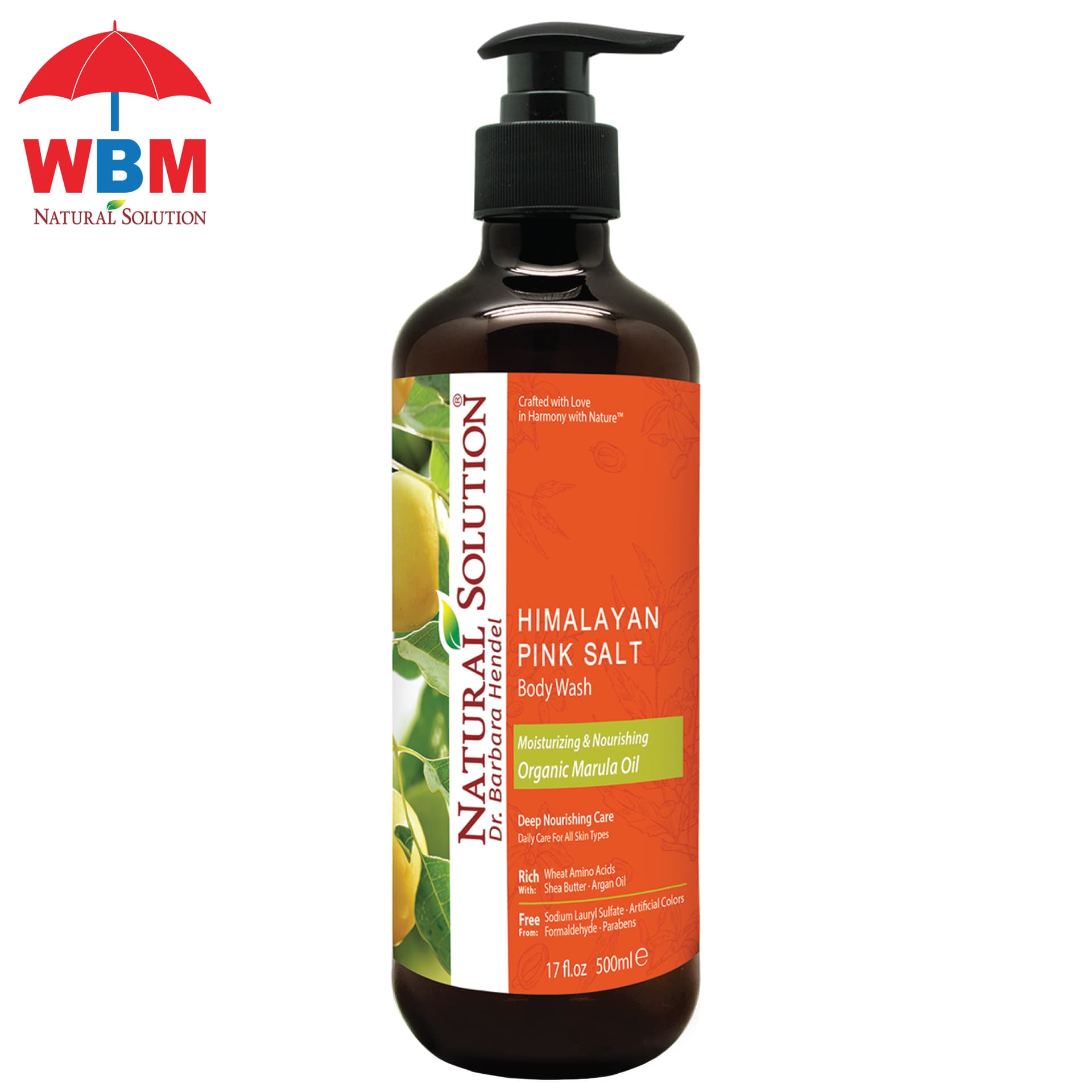 WBM Natural Solution Body Wash, Marula Oil 500ml