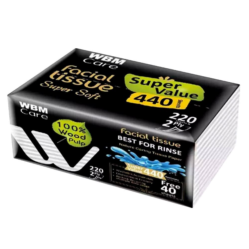 WBM Medium Facial Tissue Rose 200 Sheets