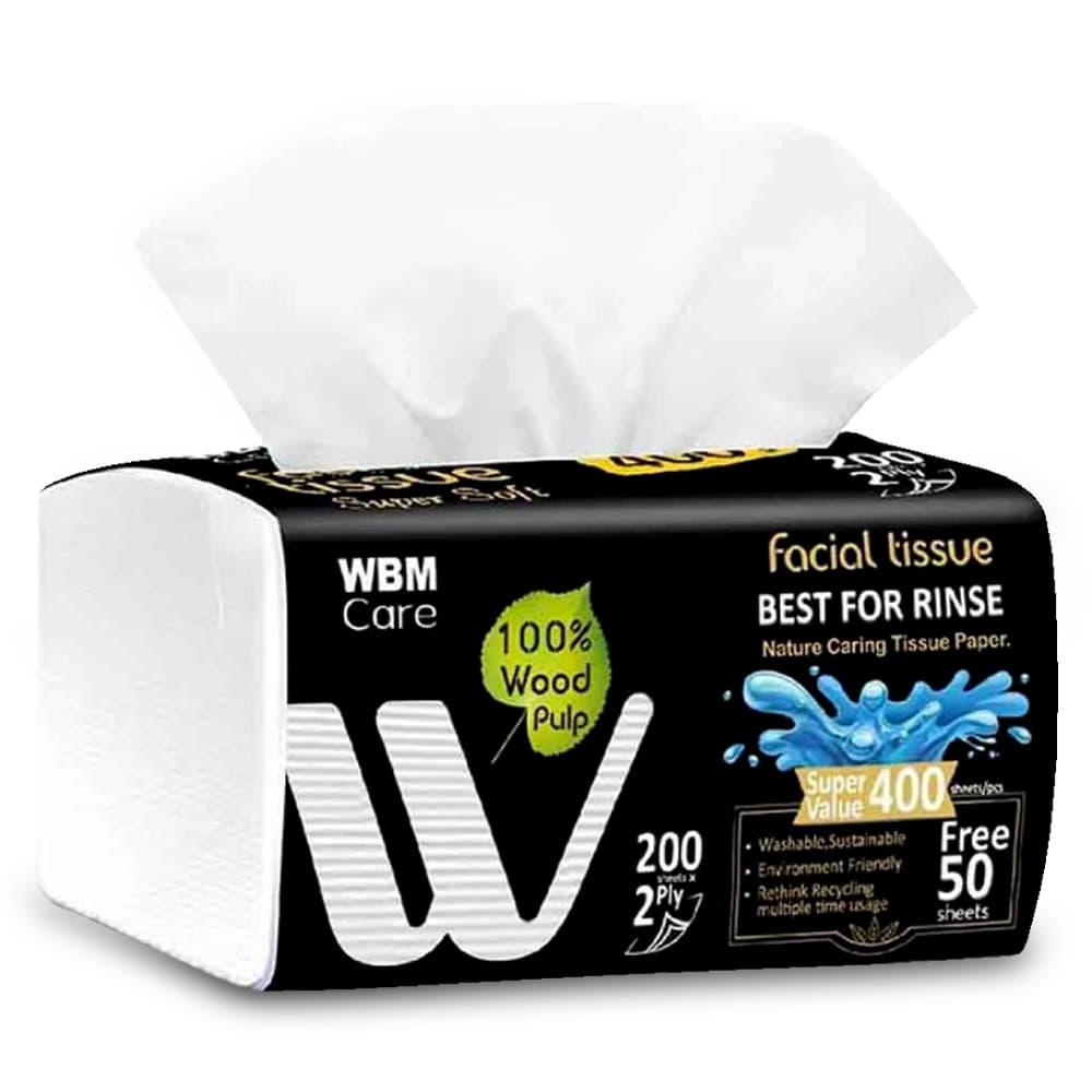 WBM Medium Facial Tissue Tea Tree 200 Sheets
